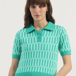 United Colors of Benetton Geometric Printed Polo Collar Pure Cotton T-shirt-picture-10