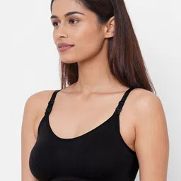 Inner Sense Black Solid Non-Wired Non Padded Pack of 3 Maternity Sustainable Bra image 3