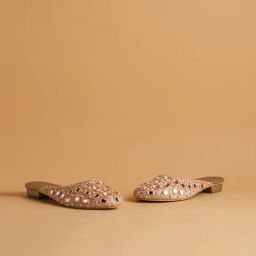 Eridani Women's Swara Rose Gold Mule Shoes-image-21