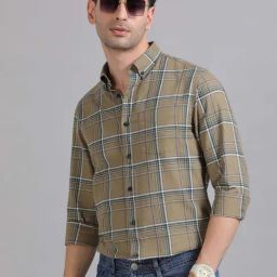 The Formal Club Sage Green Comfort Fit Check Shirt-7