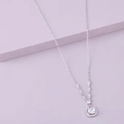 Kushal's Fashion Jewellery White Rhodium Polished Trendy Chain pendant for Women-picture-7