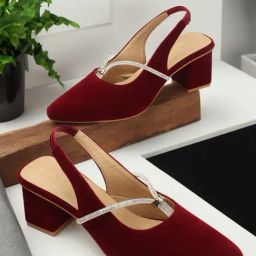 Iconics Women's Maroon Sling Back Sandals-image-4