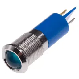 RS PRO Blue Panel Mount Indicator 110V AC, Mounting Hole Size 14.5 mm, Termination Type Solder Tab, IP Rating IP40, Model No 204366-14