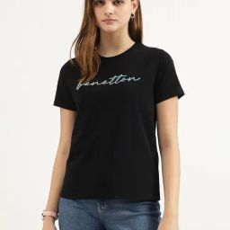 United Colors of Benetton Black Printed T-Shirt-image-50