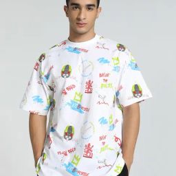 Puma x RCB White Relaxed Fit Graphic Print Cotton T-Shirt-image-46