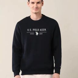 U.S. Polo Assn. Black Cotton Regular Fit Logo Printed Sweatshirt-image-74