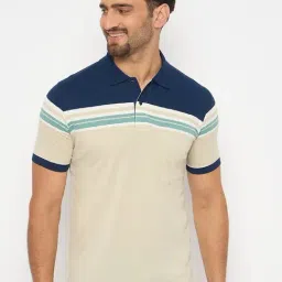 Duke Multi-Color Blended Regular Fit Striped Polo T-Shirt-image-48