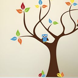 LANSTICK Brown & Green Tree With Birds Wallsticker-picture-49