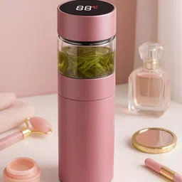 Myntra Elegant Homes Pink Single Thermosteel Solid Double Wall Vacuum Water Bottle-image-32
