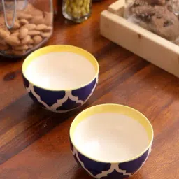 VarEesha Blue Ceramic Veg Bowls (150 ml) - Set of 4-17
