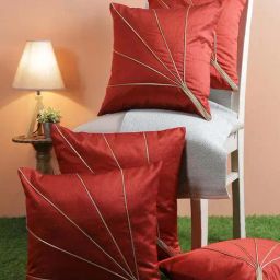 Romee Maroon Polyester Cushion Covers - Set of 5-image-21