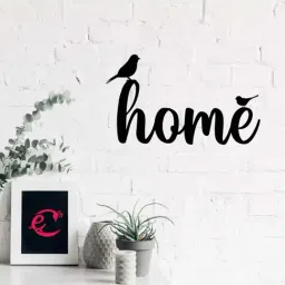 eCraftIndia 'HOME with birds' Black Engineered Wood Wall Art Cutout, Ready to Hang Home D¿cor-image-94