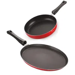 Nirlon Non-Stick Red Aluminium Tawa & Frying Pan Combo Set-21