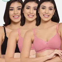 Inner Sense Multicolor Non Wired Padded T-shirt Bra (Pack Of 3)-picture-46
