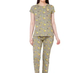 Sweet Dreams Khaki Printed Pajama Set-picture-19