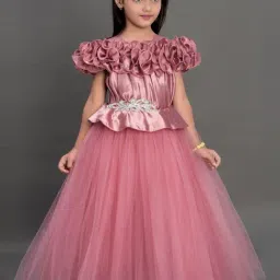 Pink Chick Kids Dusty Pink Regular Fit Gown-image-45
