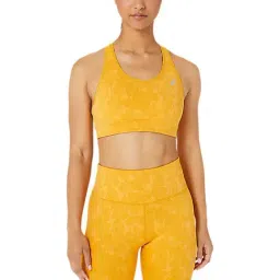 Asics Yellow Jacquard Pattern Sports Bra-image-10