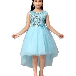 Aarika Kids Blue Sequence Dress-image-52