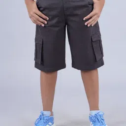 Kiddopanti Kids Dark Grey Solid Shorts-picture-49