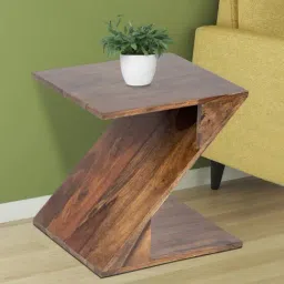 Ikiriya Berlin Brown Wood Bedside End Table Teak Finish-image-3
