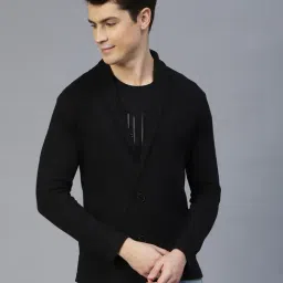 Rigo Black Slim Fit Self Design Shrug-picture-21