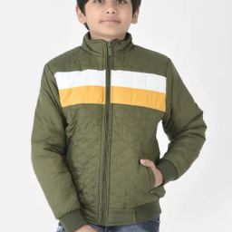 Crimsoune Club Kids Green & White Color Block Full Sleeves Jacket-picture-7