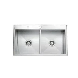 Jayna Square 45x20x09 inch Brush Finish Stainless Steel Double Bowl Kitchen Sink with Soap Dispenser, JS 4520 D-image-37