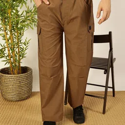 Thomas Scott Men Smart Loose Fit Wrinkle Free Cargos Trouser-image-83