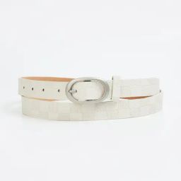 Ginger by Lifestyle White Textured Casual Belt For Women-image-37