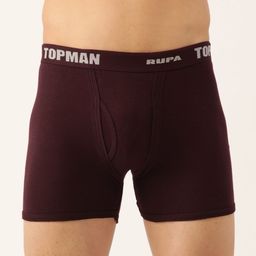 Rupa Men Set of 2 Olive Green & Maroon Solid Cotton Trunks-31