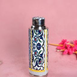 THE HOME CO. White & Blue Single Stainless Steel Printed Water Bottle-63