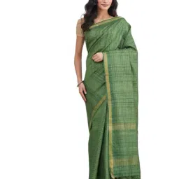 Fabindia Forest Green Woven Design Saree-picture-22