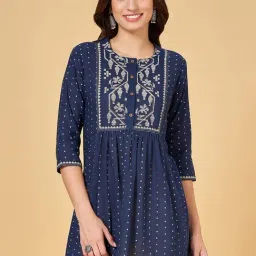 Rangmanch by Pantaloons Navy Printed A Line Short Kurti-image-16