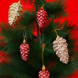 TAYHAA Set Of 5 Pinecones Ornaments For Decor-32