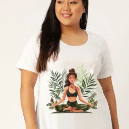 Therebelinme White Cotton Relaxed Fit Graphic Print T-Shirt-image-80