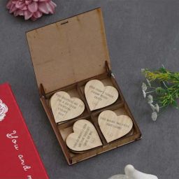 eCraftIndia Wooden 20 Reasons Why I Need You Gift Box & Little Trees Air Freshener Royal Pine-image-85