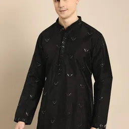 Anouk Men Ethnic Motifs Embroidered Sequinned Jacquard Kurta-44