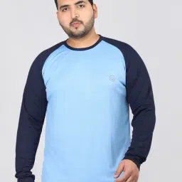 Chkokko Blue Relaxed Fit Colourblocked T-Shirts-image-19