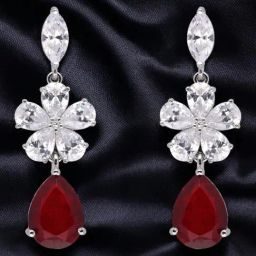 crash.club by CKC 925 Sterling Silver Floral Drop Earrings-image-64
