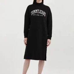 TOMMY HILFIGER Jet Black Graphic Print A Line Dress-picture-36