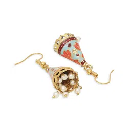 Anouk Set Of 2 Artificial Beaded Dome Shaped Meenakari Jhumkas image 2