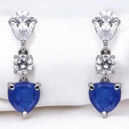 crash.club by CKC 925 Sterling Silver Sapphire Drop Earrings-picture-24