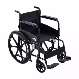 RM Social 100 Kg Load Capacity Black Foldable Manual Wheelchair Select Plus, RM0125-4