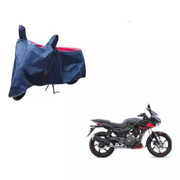 Auto Pearl Waterproof Two Wheeler Cover For Bajaj Pulsar 220F (Red & Blue)-image-58