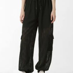 Only Green Cotton Tapered Fit High Rise Joggers-image-87