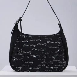 Allen Solly Black Printed Medium Hobo Handbag-image-27