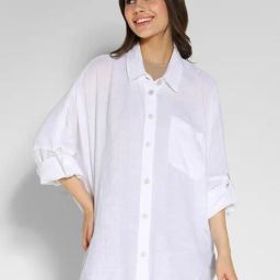 American Eagle Outfitters White Relaxed Fit Shirt-image-10