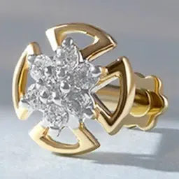Mia by Tanishq Cosmic Shield Gold and Diamond Nose Pin for Women-image-82