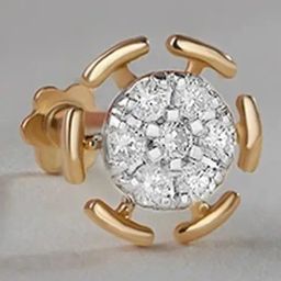 Mia by Tanishq Orbit Spark Gold and Diamond Nose Pin for Women-image-12