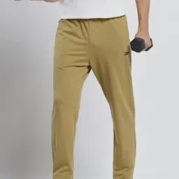 Reebok Khaki Regular Fit Solid Trackpants-image-47